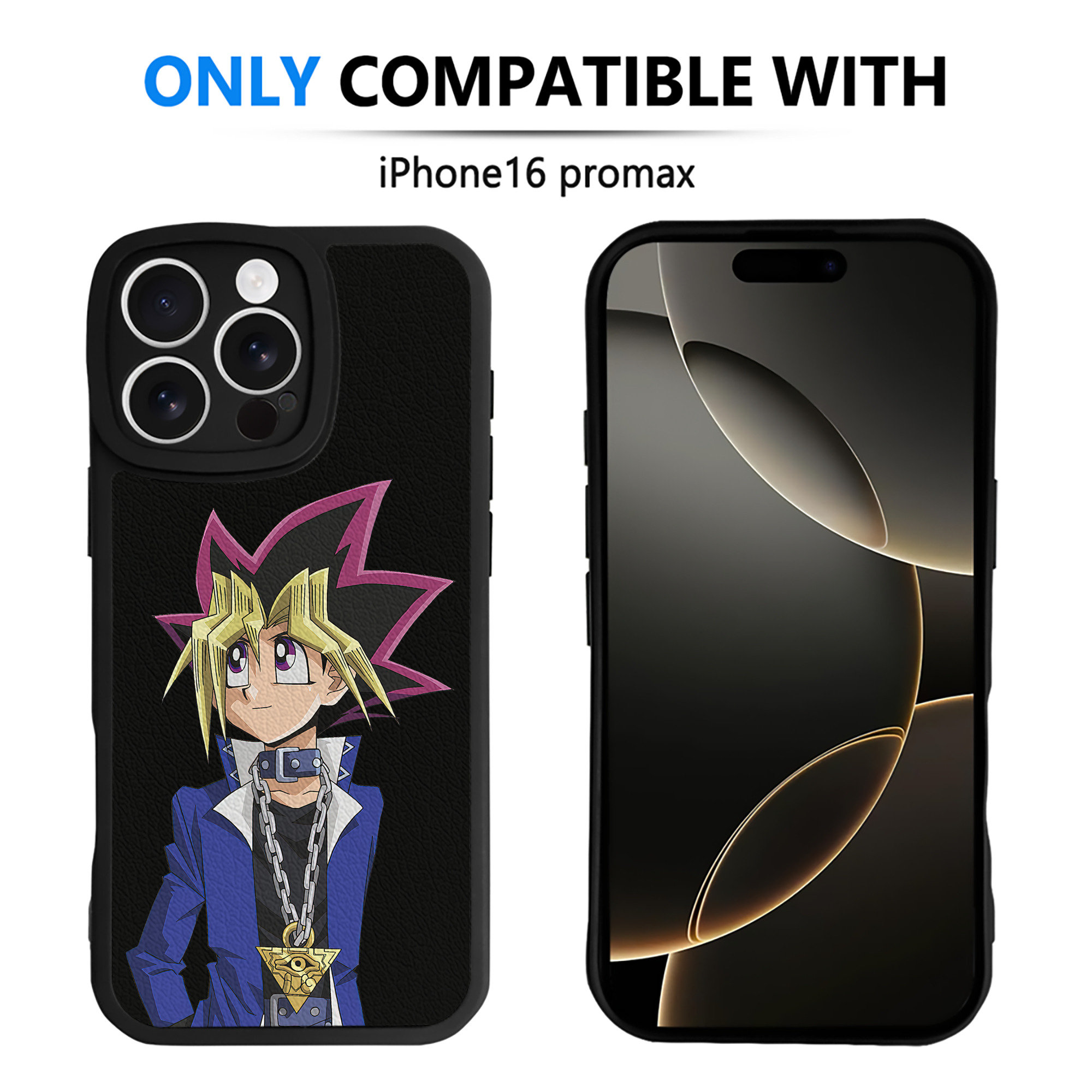（画像用） 遊☆戯☆王 Yu-Gi-Oh! 【iPhone 16シリーズ対応】シリコンスマホケース（レザー調） 材質：シリコン